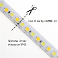 Double bande blanche réglable réglable de lumière de bande de couleur de double bande flexible 5050 SMD 60Leds RVB double lumière menée blanche de corde